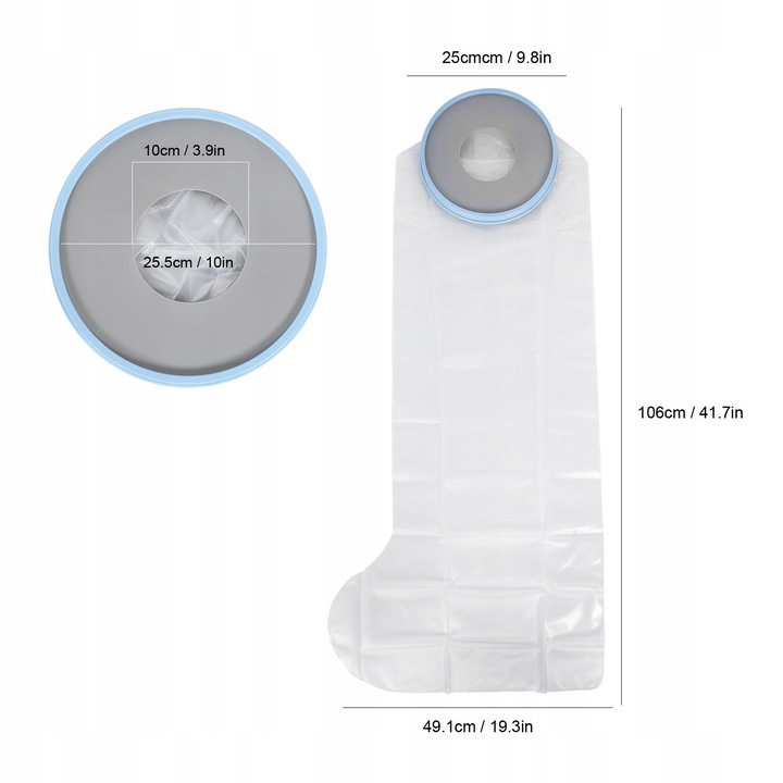 Husa de protectie pentru gips picior, transparent