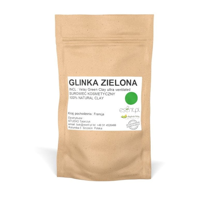 Argila verde naturala Esent, 100g, proprietati antiseptice si purificatoare, certificat ECO CERT