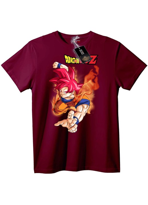 Dragon Ball Z Goku póló, bordó, 4XL