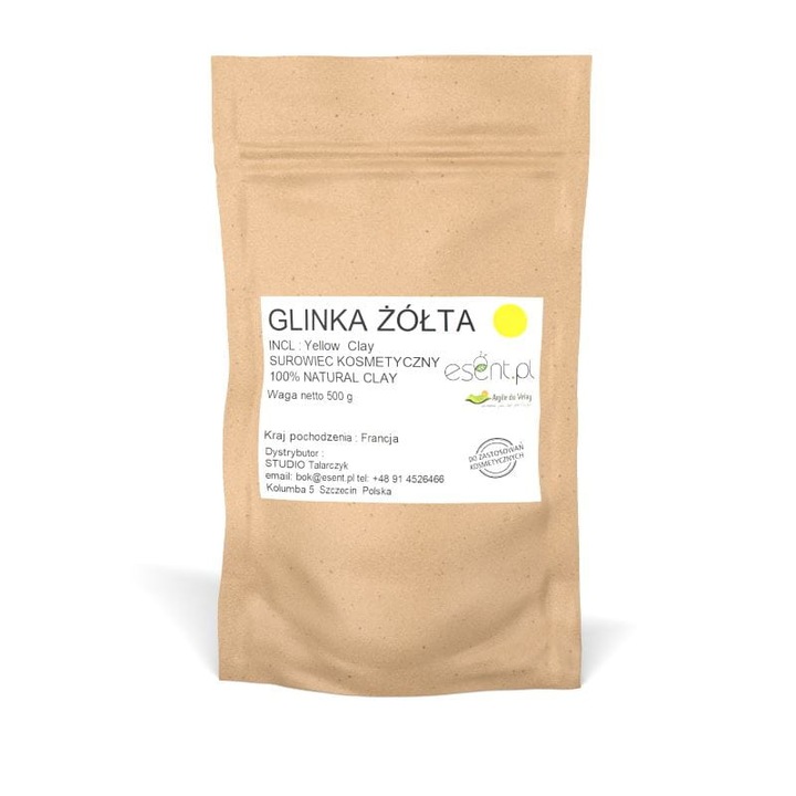 Argila galbena Esent, 100g, 100% naturala, pentru ten gras si mixt, certificat ECO CERT