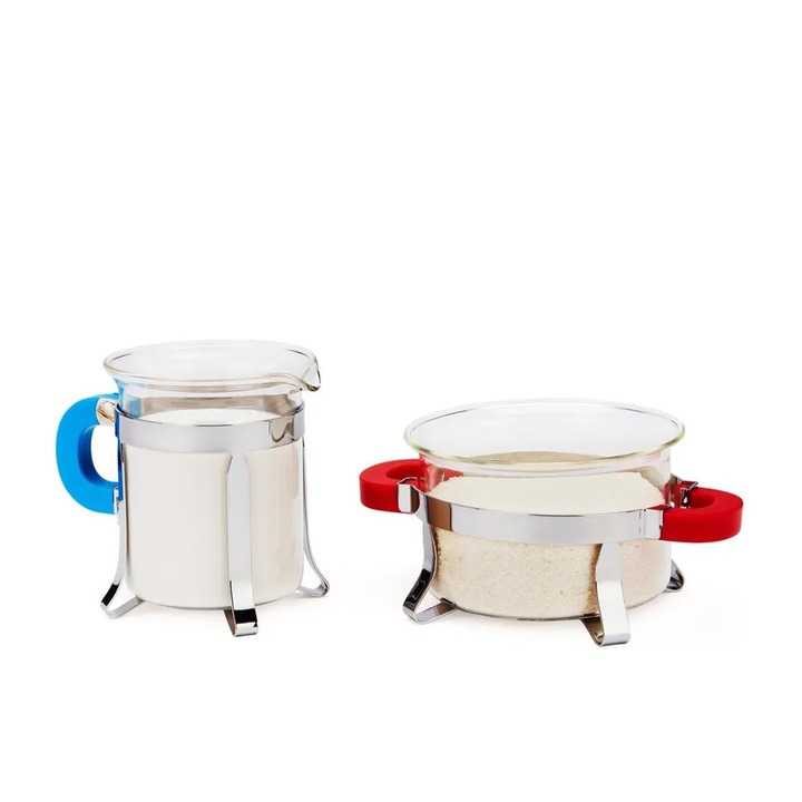 Set pentru servire Bodum, cukiernica si mlecznik, sticla borosilicata, inox, multicolor