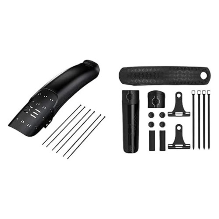 Aparatori bicicleta, ajustabile, din PC si nylon, set pentru aripi fata si spate, multicolor