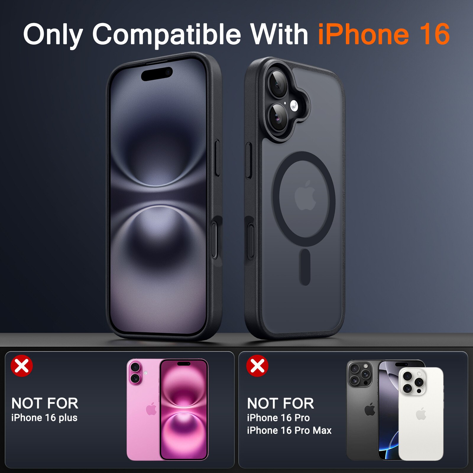 Husa compatibila cu iPhone 16, 2 protectii din sticla securizata si 2 protectii pentru camera, TPU, MagSafe, Negru