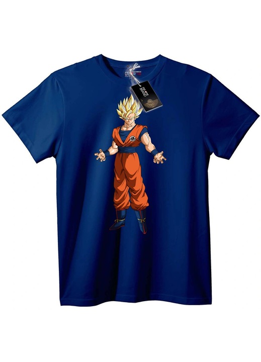 Tricou Goku Super Saiyan Anime, Bleumarin