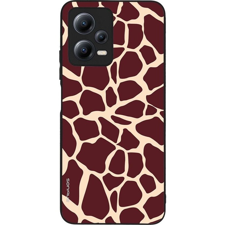 Husa telefon Sonique Animal Print Series, Giraffe 03, silicon, multicolor, pentru Xiaomi Redmi Note 12 5G / Poco X5 5G