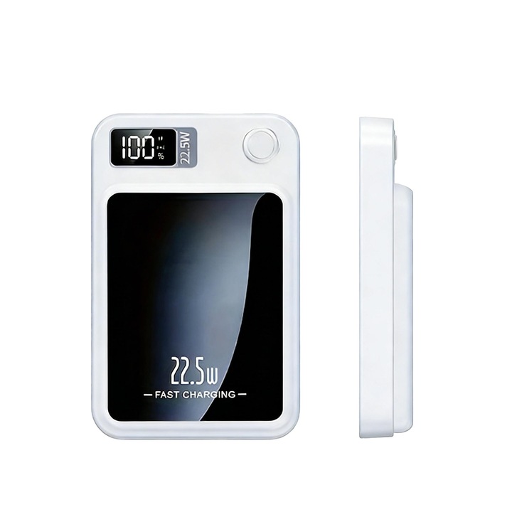 Baterie externa cu incarcare rapida, SYJSHUANGXI, 10000mAh, incarcare rapida USB 22.5W, incarcare wireless magnetica 15W (compatibila cu seria iPhone 12-17)
