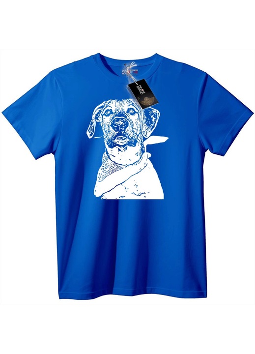 Kutya bandanás póló, Kék