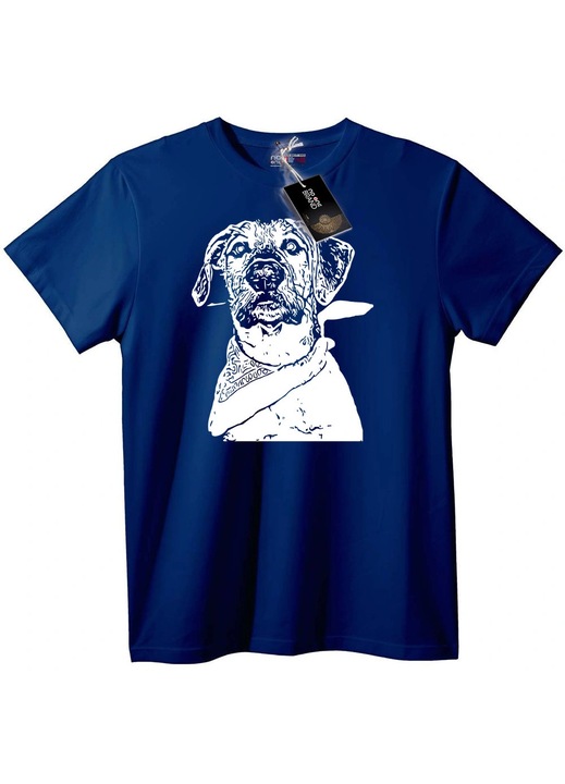 Kutya bandanás póló, Tengerészkék