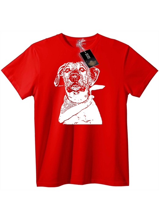 Kutya bandanás póló, Piros