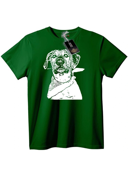 Kutya bandanás póló, Angolzöld