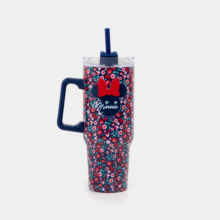 Cana termica XXL, Stor, 1165ml, inox, cu pai si maner