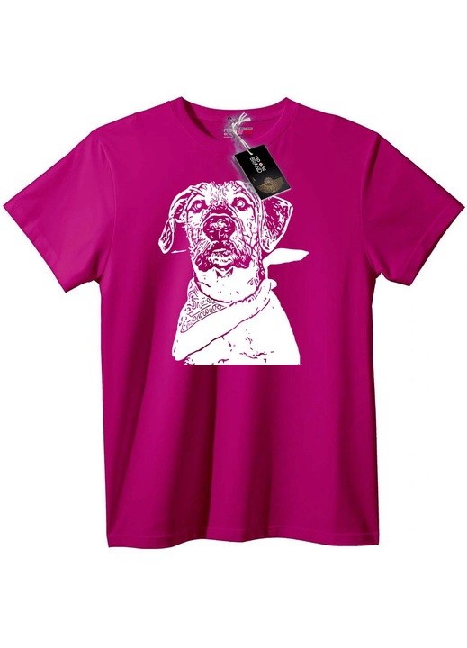 Kutya bandanás póló, Halványlila