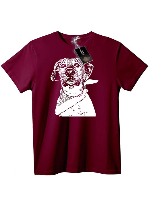 Kutya bandanás póló, Bordó