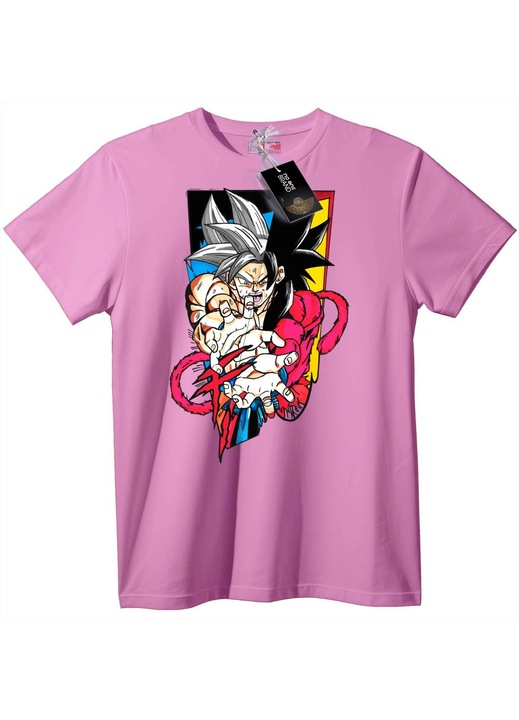 Goku Super Saiyan póló, rózsaszín, 4XL