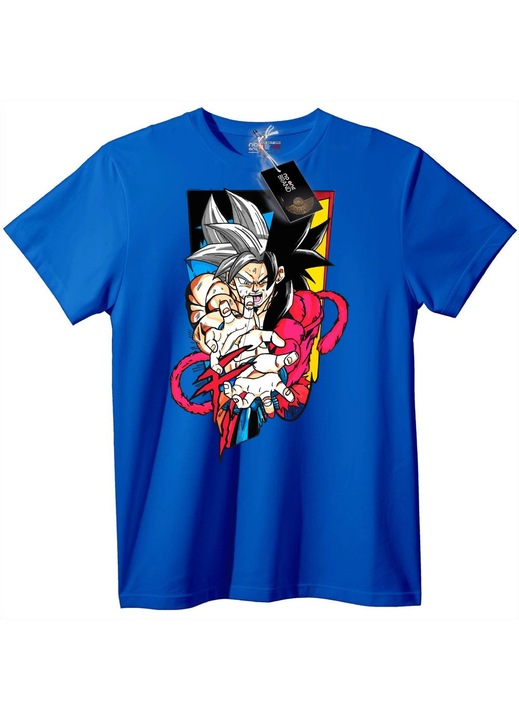 Goku Super Saiyan póló, kék, 7XL