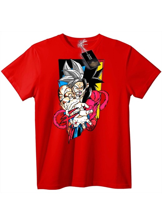 Goku Super Saiyan póló, piros, 2XL