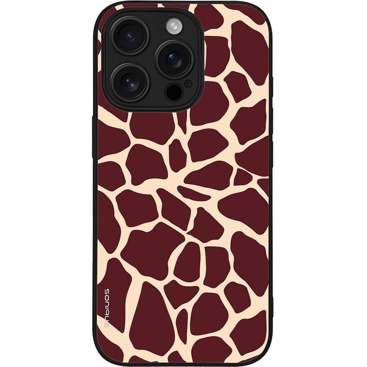 Husa telefon Sonique Animal Print Series, Giraffe 03, silicon, multicolor, pentru Apple iPhone 16 Pro