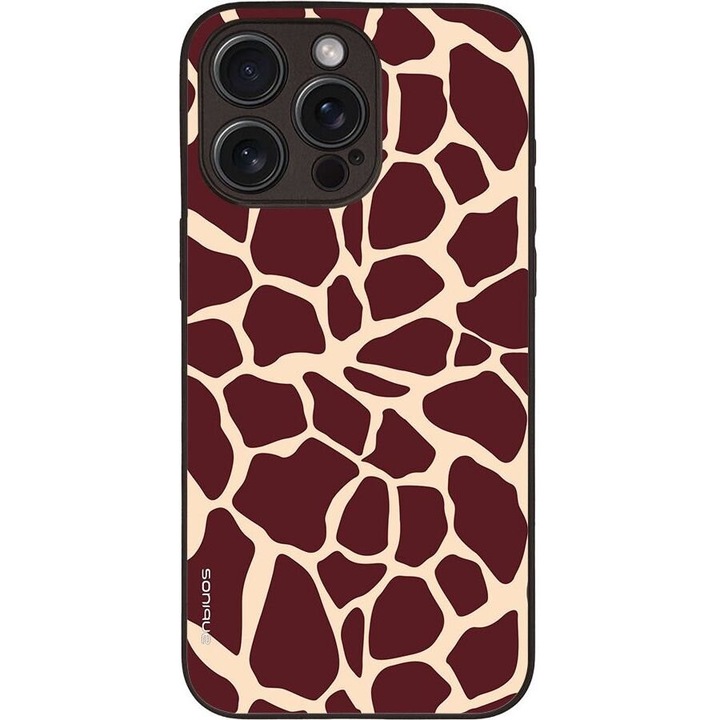 Husa telefon Sonique Animal Print Series, Giraffe 03, silicon, protectie antisoc, pentru Apple iPhone 15 Pro Max
