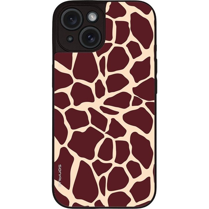 Husa telefon Sonique Animal Print Series, Giraffe 03, silicon, multicolor, pentru Apple iPhone 15