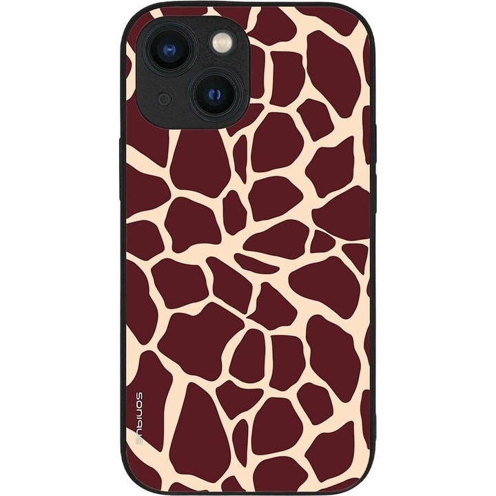 Husa telefon Sonique Animal Print Series, Giraffe 03, silicon, protectie antisoc, pentru Apple iPhone 13 Mini