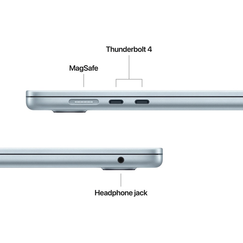 Laptop Apple MacBook Air 15, Procesor Apple M5 chip 10-core CPU, 10-core GPU, 15.3" Liquid Retina, 32GB, 2TB, layout INT, Mac OS Albastru deschis