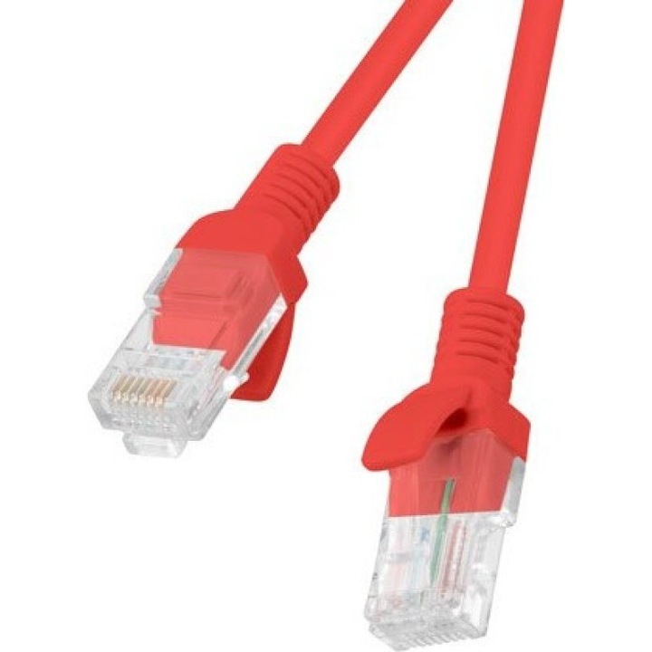 Lanberg hálózati kábelek, Cat5e, U/UTP, 0.25 m, piros
