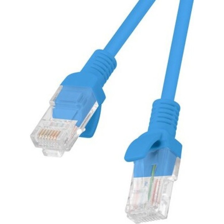 Cablu Lanberg, Cat6, 1m, U/UTP, albastru