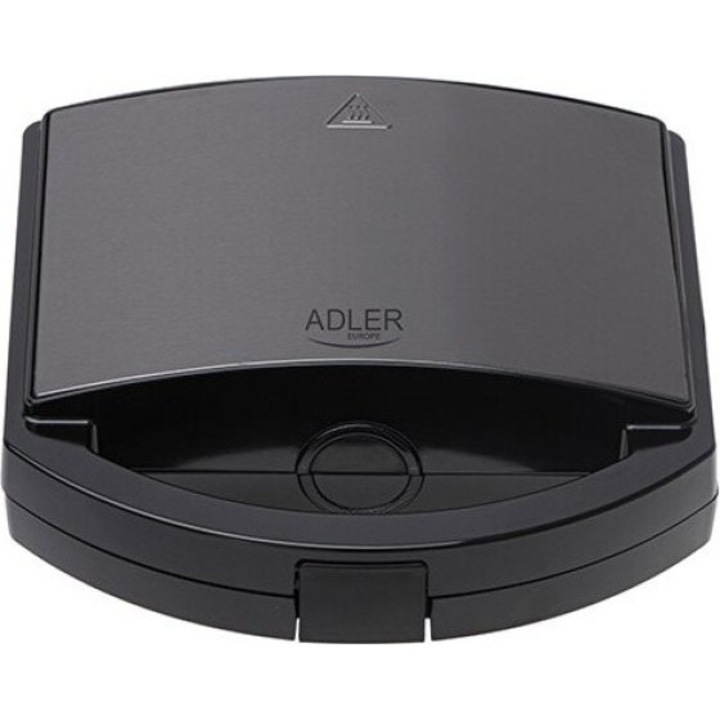 Sandwich maker Adler, 2 sandwichuri, negru, 750W, 22x12,5cm
