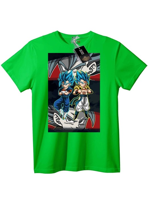 Тениска Супер Сайян Син Goku & Vegeta, Светлозелен