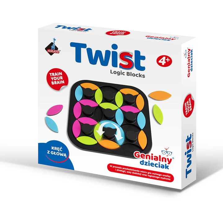 Настолна игра Askato, Twist - Къртица с глава, 1-4 играчи, 21,5x21,5см, 4+ години