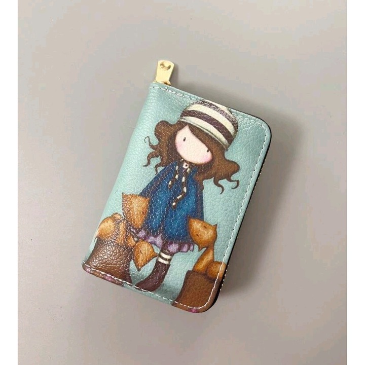 Portofel pentru copii, rezistent la apa, Piele ecologica, 10, 5 X 7 X 2, 5 cm