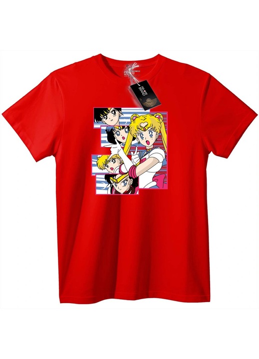 Sailor Moon és Barátai póló, Piros