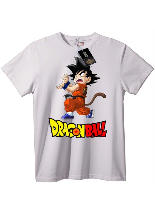 Dragon Ball Goku póló, fehér, 7XL