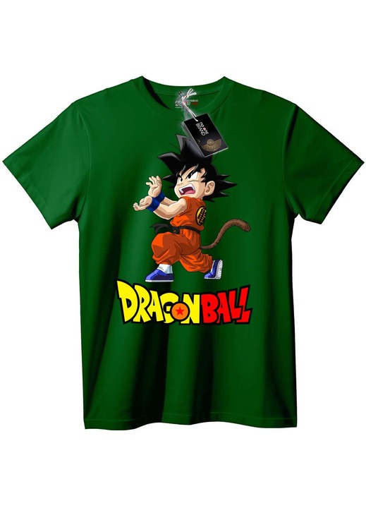 Dragon Ball Goku póló, Sötétzöld, XXS