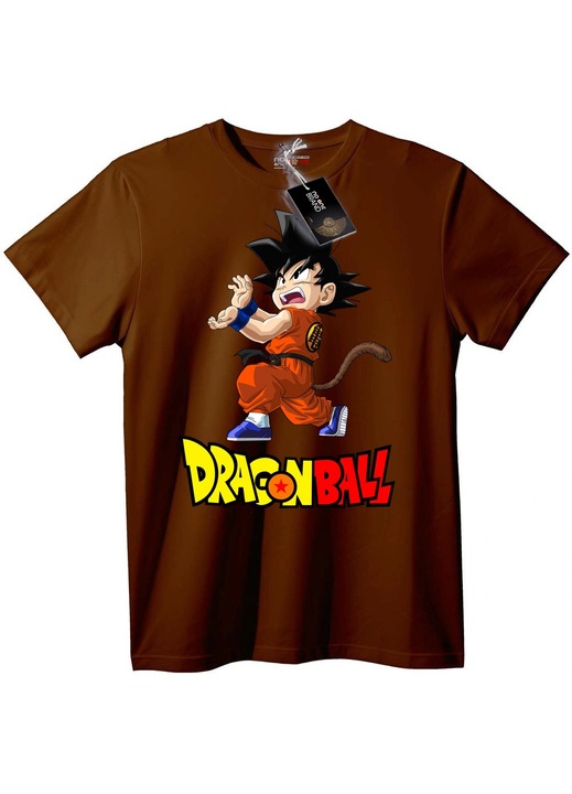 Dragon Ball Goku póló, barna, 7XL