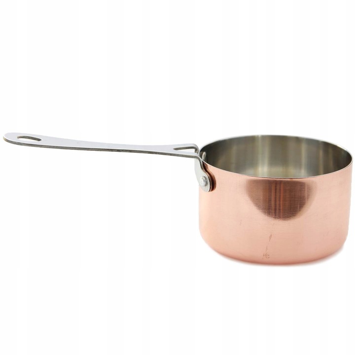 MPLCO rozsdamentes acél serpenyő, 250 ml, 8,5x6,3 cm, fém fogantyúval