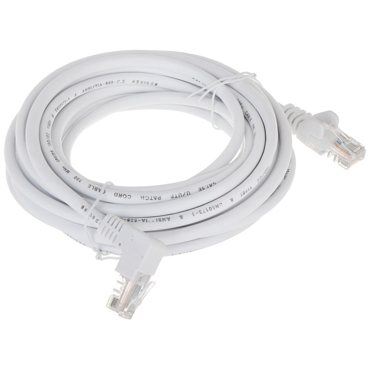 Cabluri RJ45 DELTA 5.0 m, alb, UTP cat. 5e
