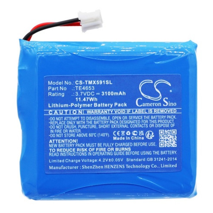 Cameron sino li-polymer akkumulátor, 3.7v, 3100mAh, kompatibilis technaxx te4653 kék-vel