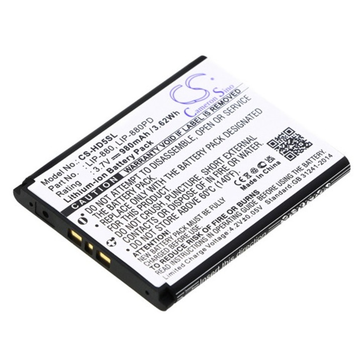 Cameron sino li-ion akkumulátor, 3.7v, 980mAh, kompatibilis sony lip-880 -vel
