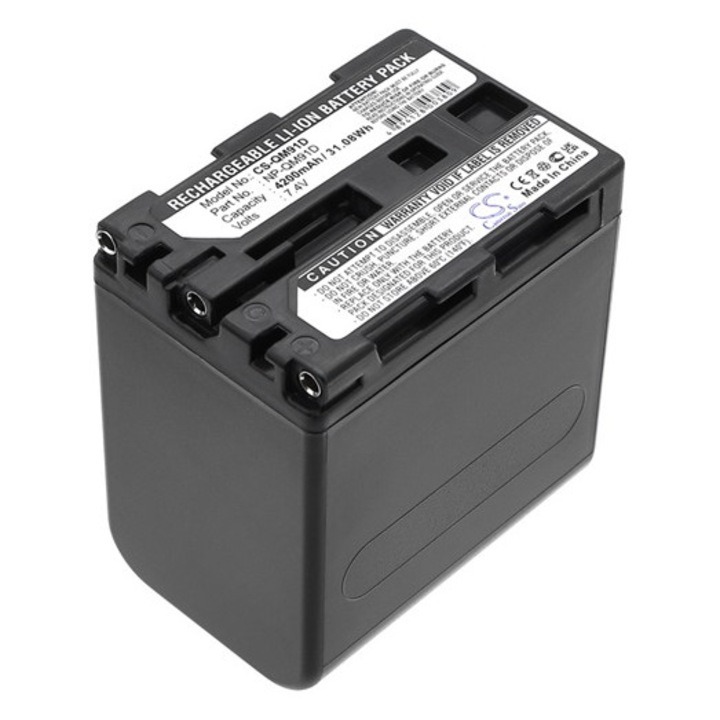Cameron sino li-ion akkumulátor, 7.4v, 4200mAh, kompatibilis sony np-qm91d szürke-vel