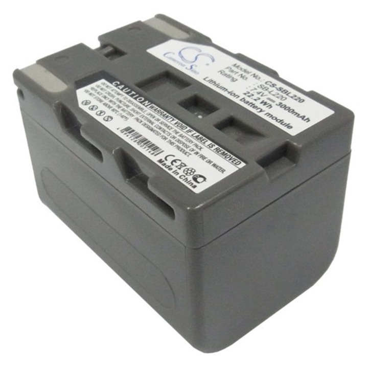 Cameron sino li-ion akkumulátor, 7.4v, 3000mAh, kompatibilis samsung sb-l220 szürke-vel