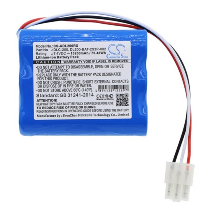 Cameron sino li-ion akkumulátor, 7.4v, 10200mAh, kompatibilis at&t dlc-200 kék-vel