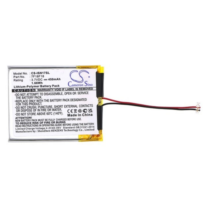Cameron sino li-polymer akkumulátor, 3.7v, 450mAh, kompatibilis insignia 7f18f18 -vel