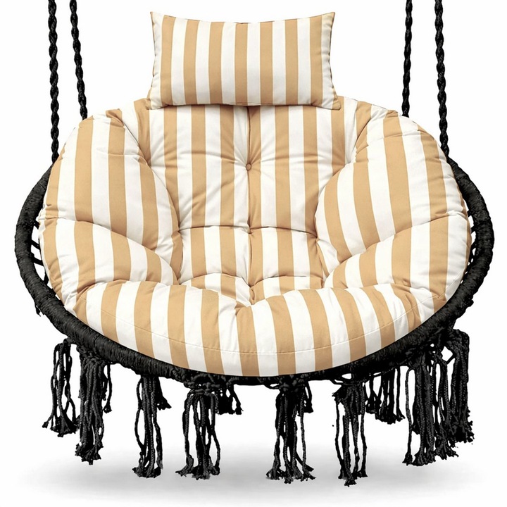 Perna pentru scaun suspendat Blomster cocon 100 cm, exterior, galben cu dungi