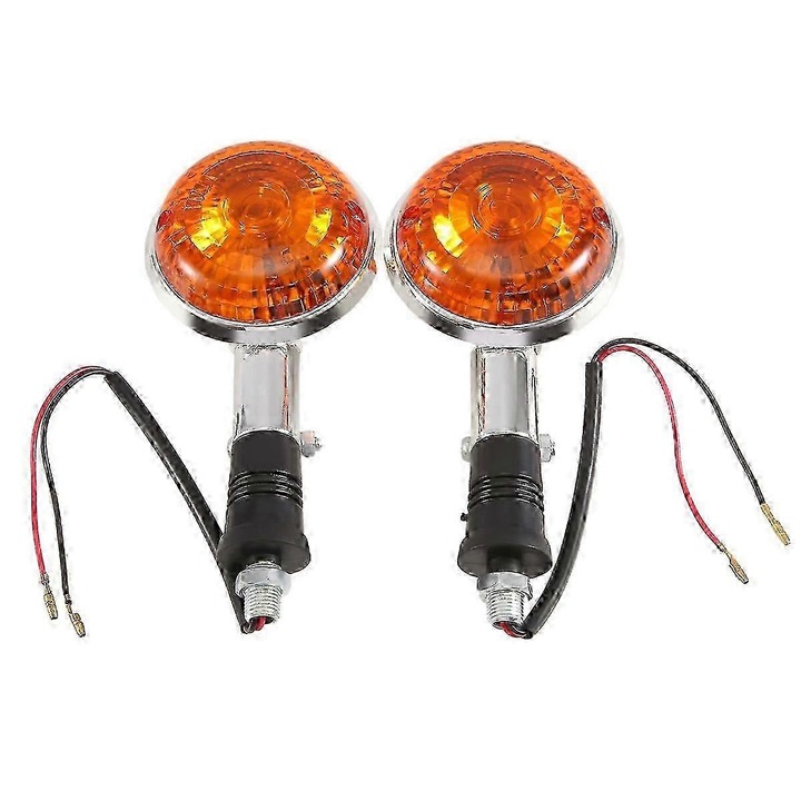 Set semnalizatoare moto, argintii cu galben, 87.8x190mm