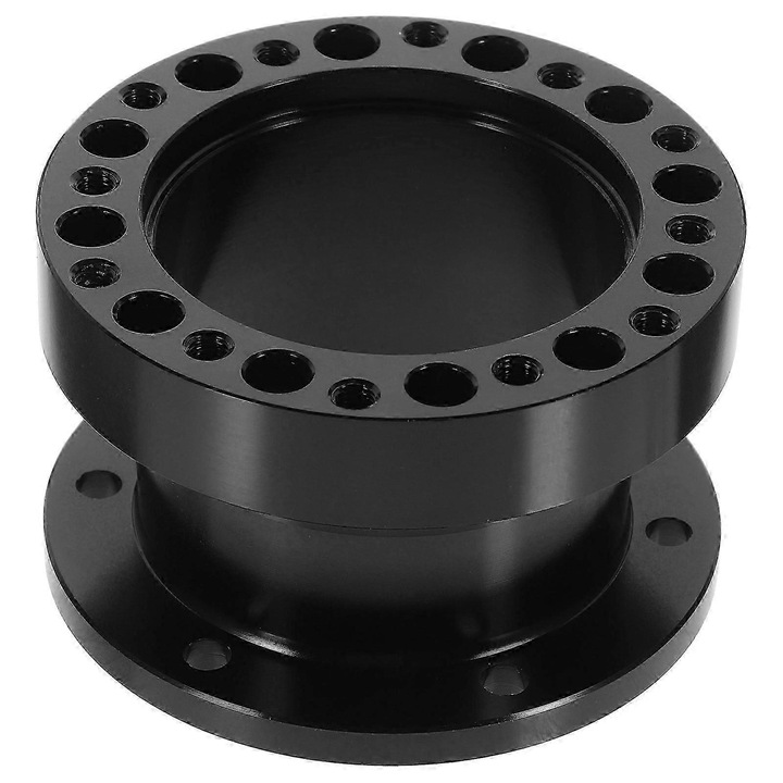 Spacer extensie volan negru, aluminiu, 8.20x8.20x5.10cm, set cu suruburi si cheie