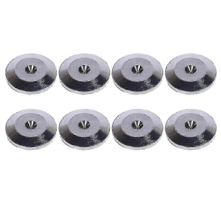 Set 8 Piese Paduri Antivibratii pentru Boxe, Aluminiu, Negru, 2.5x0.5cm