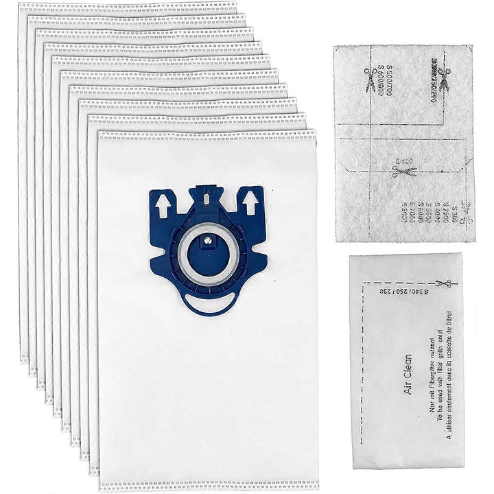 Set saci de schimb KEEPOW GN AirClean pentru aspiratoare Miele, 10 saci, 5 filtre motor, 5 filtre exhaustare