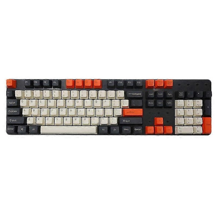 Set de keycaps pentru tastatura mecanica, 108 taste, PBT, colorare prin sublimare, bej carbon