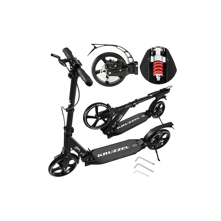 Kruzzel Hyperion B 26142 roller, gyerekeknek és felnőtteknek, 20 cm-es kerekek, összecsukható, fékkel és felfüggesztéssel, max. 100 kg